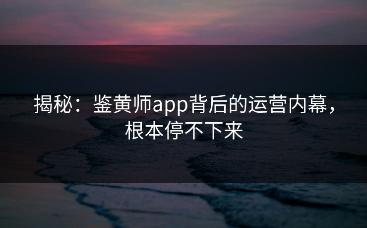 揭秘：鉴黄师app背后的运营内幕，根本停不下来