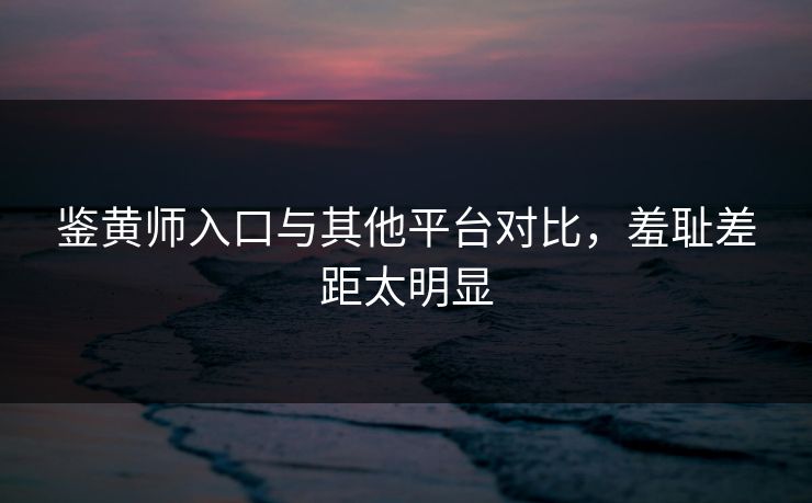 鉴黄师入口与其他平台对比，羞耻差距太明显