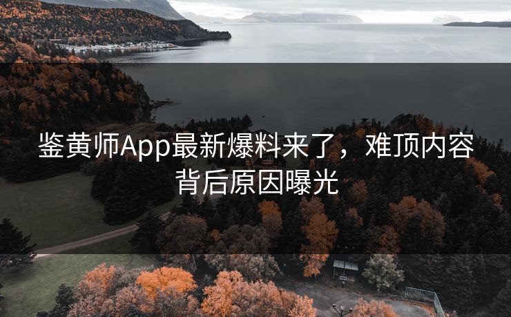 鉴黄师App最新爆料来了，难顶内容背后原因曝光
