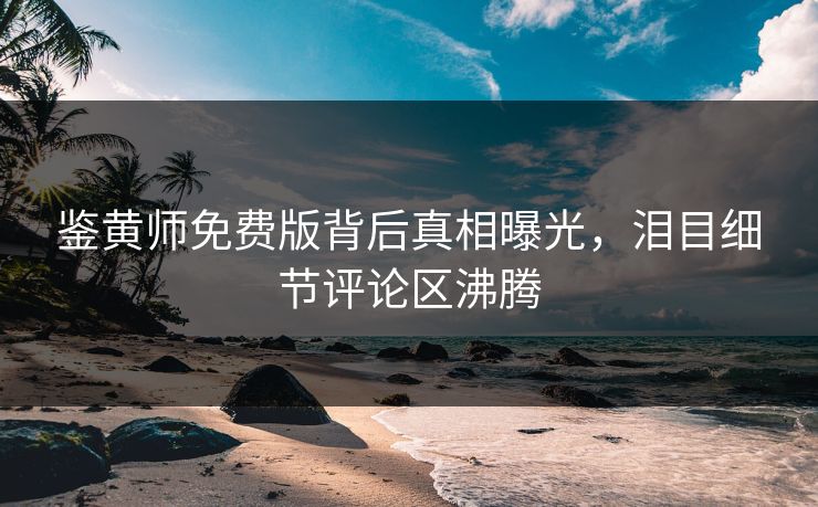 鉴黄师免费版背后真相曝光，泪目细节评论区沸腾