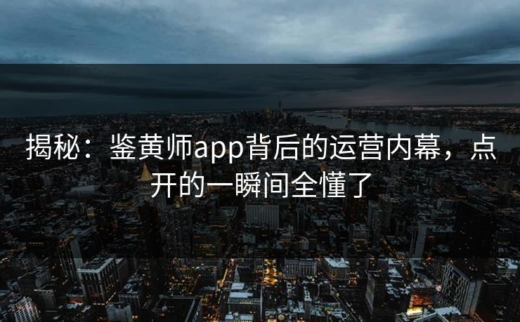 揭秘：鉴黄师app背后的运营内幕，点开的一瞬间全懂了